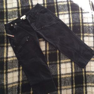 Diesel Black Denim Capri Utility fitted Jeans